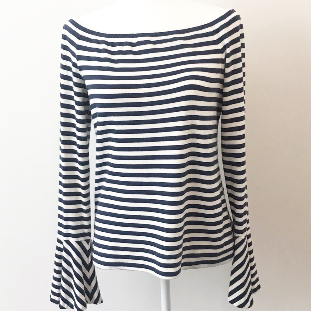 Club Monaco blue and white stripe top size L